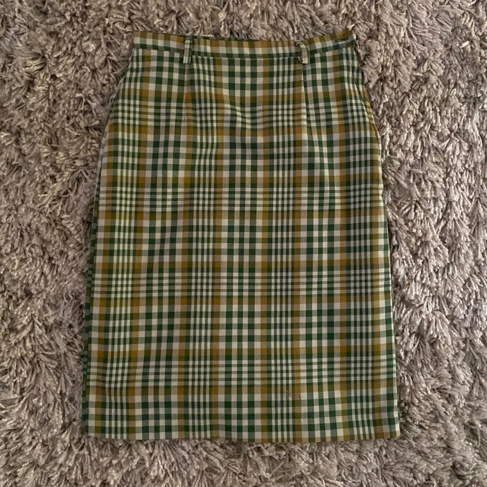 Vintage plaid pencil skirt